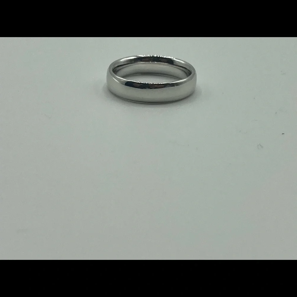 14k White Gold Comfort Fit 5mm Wedding Ring Wedding Band Size 6 - Picture 4 of 4